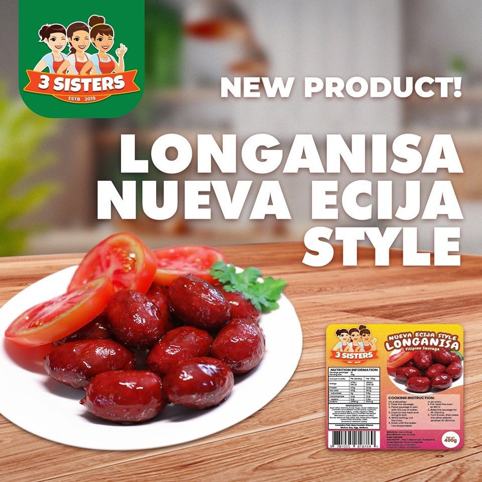 3 sisters Nueva Ecija Style Longanisa 400g - Golden Buffalo Grocery Store