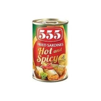 555 Fried Sardines Hot & Spicy 155g - Golden Buffalo Grocery Store