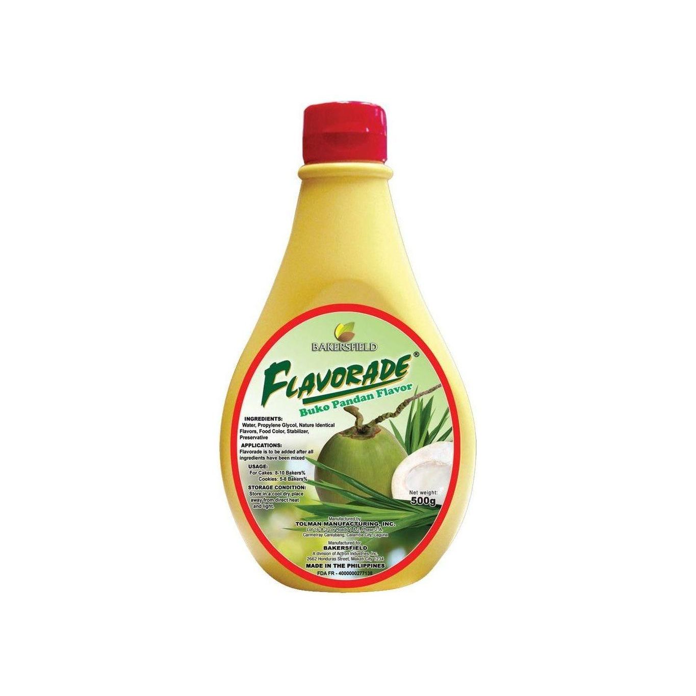 Bakersfield Flavorade 500g - Buko Pandan - Golden Buffalo Grocery Store