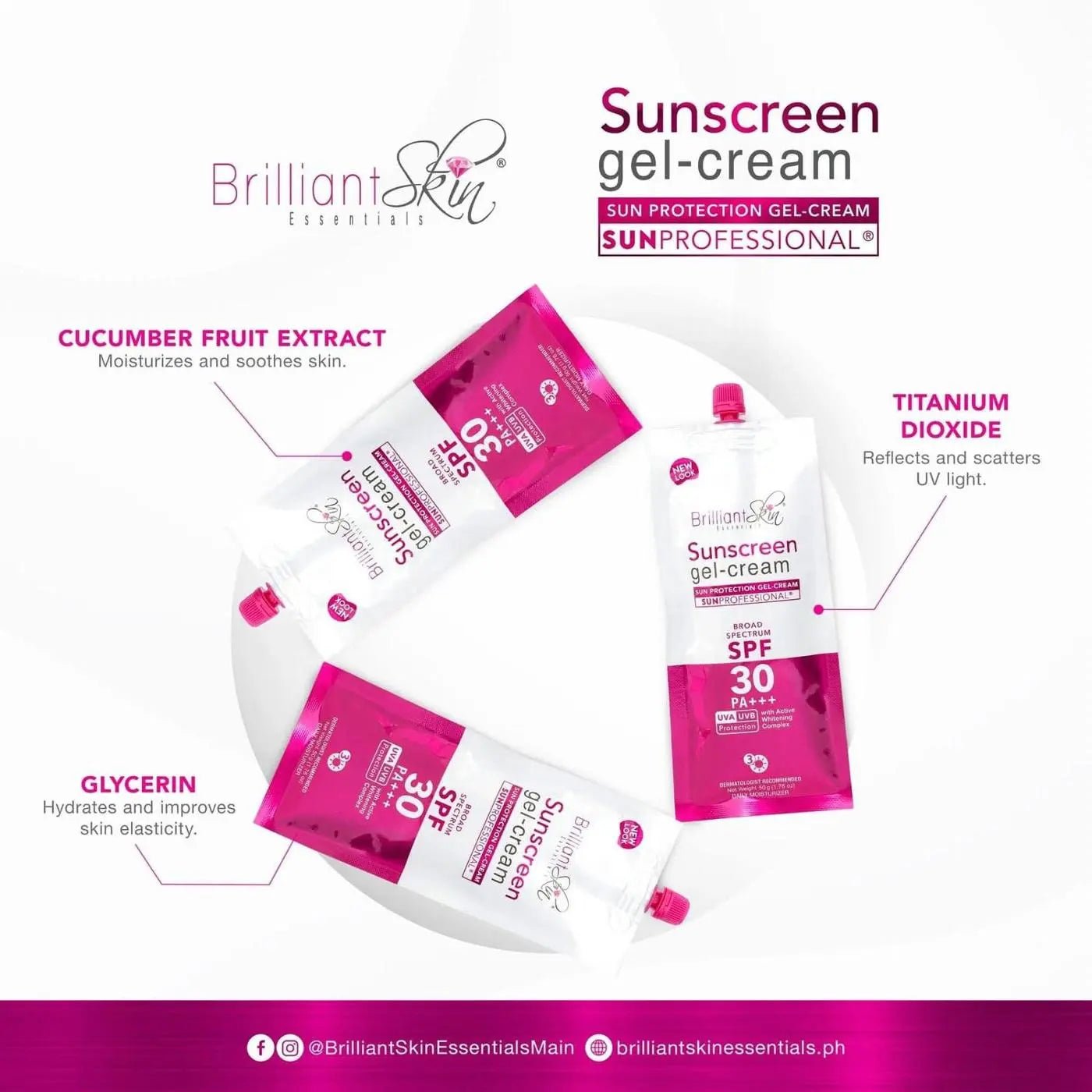Brilliant Skin Sun Screen Gel Cream 50g - Golden Buffalo Grocery Store