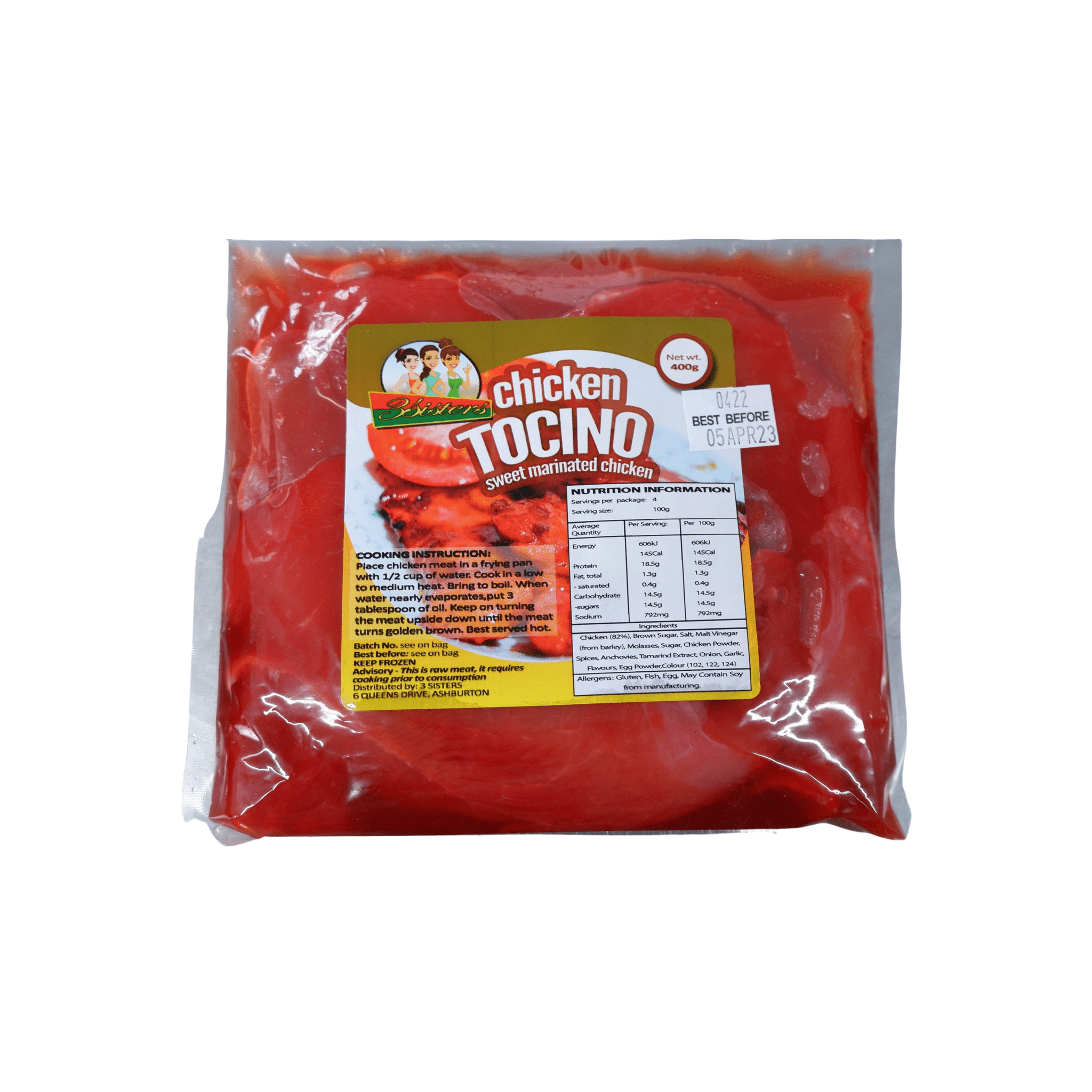 3 Sisters Frozen Chicken Tocino 400g - Golden Buffalo Grocery Store