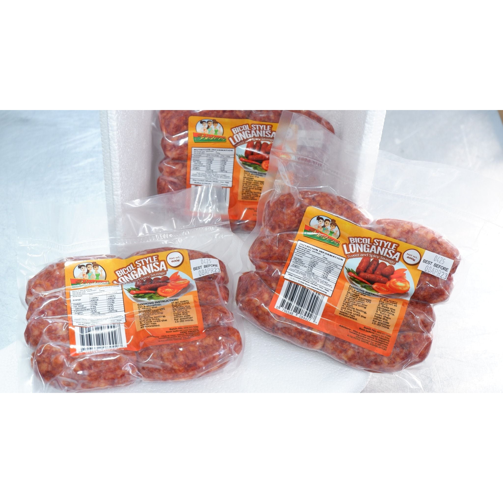 3 sisters Longanisa Bicol 400g - Golden Buffalo Grocery Store