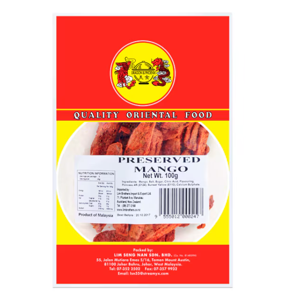 Dragon & Phoenix Preserved Mango 100g