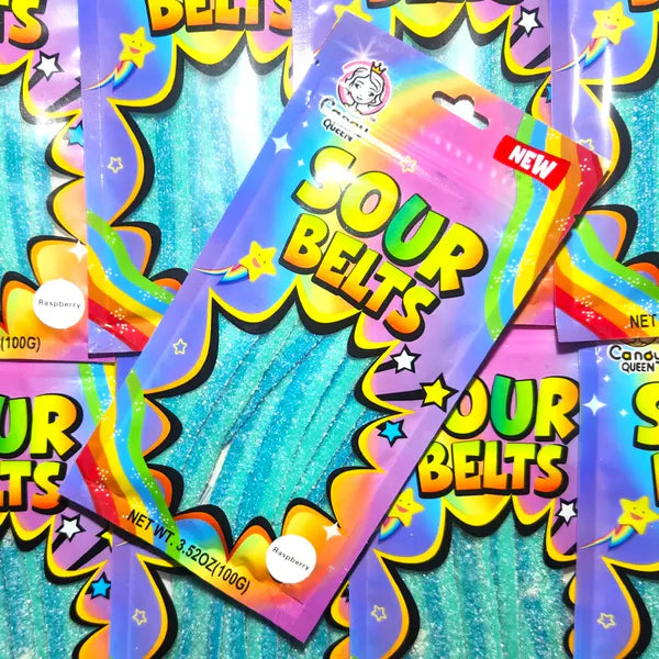 Candy Queen Sour Belt Blue Raspberry 100gm