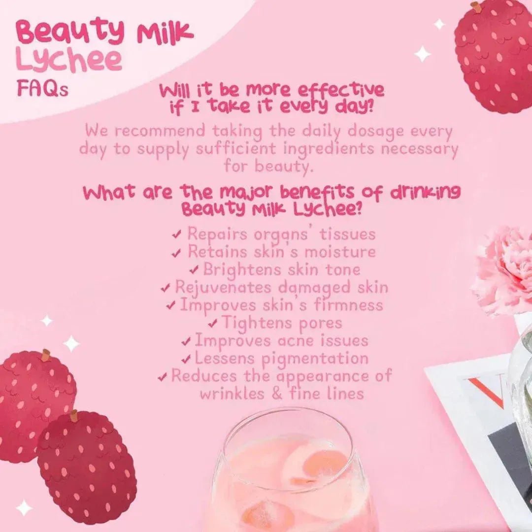 Beauty Milk Japanese Lychee 18g x 10 - Golden Buffalo Grocery Store