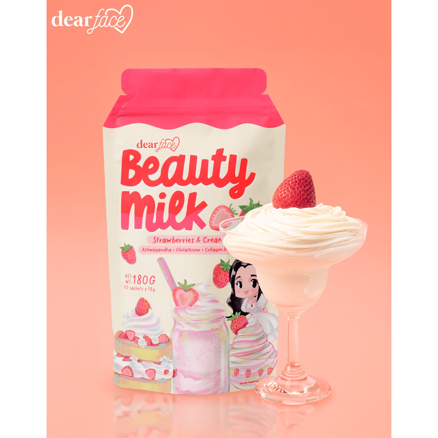 Beauty Milk Strawberry & Cream 18g x 10 - Golden Buffalo Grocery Store