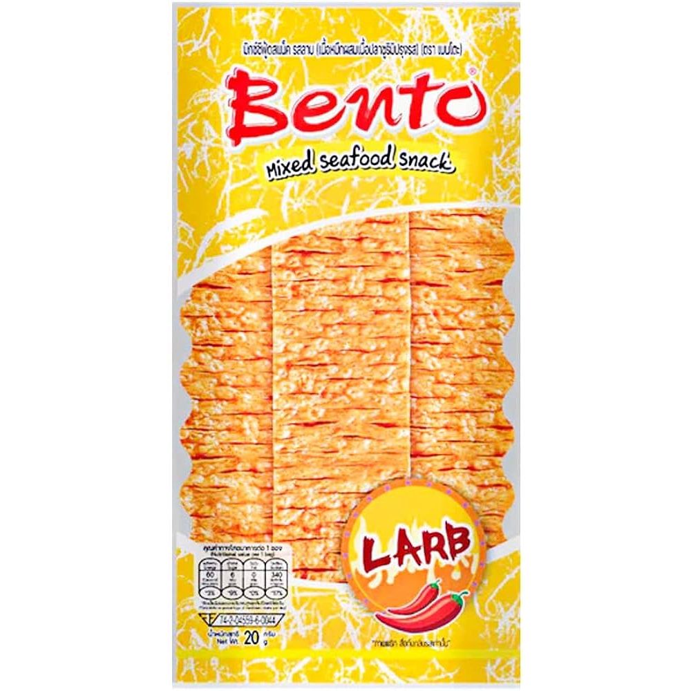 Bento Squid Seafood Snack - Spicy Larb Thai Chili 18g (Yellow) - Golden Buffalo Grocery Store