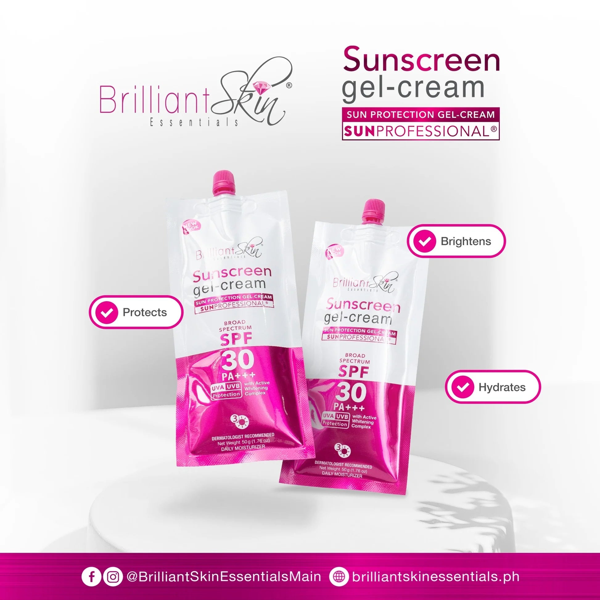 Brilliant Skin Sun Screen Gel Cream 50g - Golden Buffalo Grocery Store