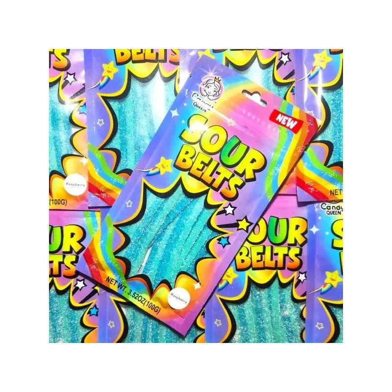 Candy Queen Sour Belt Blue Raspberry 100gm - Golden Buffalo Grocery Store