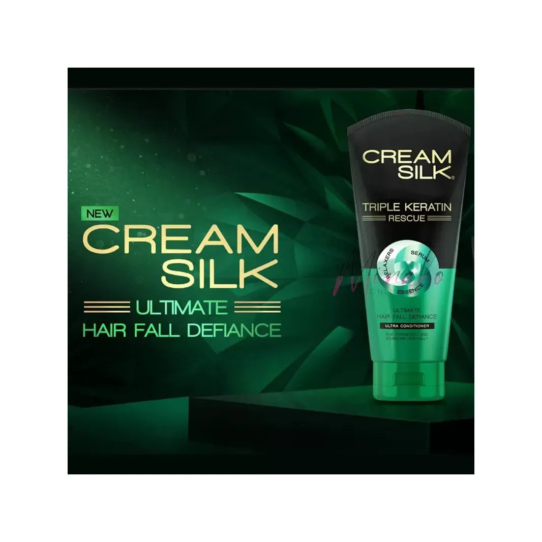 Cream Silk Conditioner Triple Keratin Hair Fall Defiance (Green) - Golden Buffalo Grocery Store