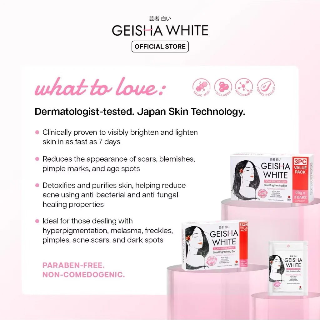 Geisha White Skin Brightening Bar Classic 65g x 2 - Golden Buffalo Grocery Store