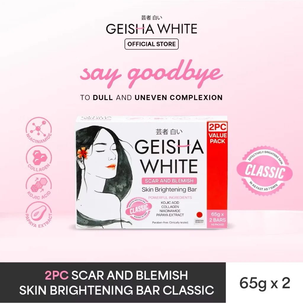 Geisha White Skin Brightening Bar Classic 65g x 2 - Golden Buffalo Grocery Store