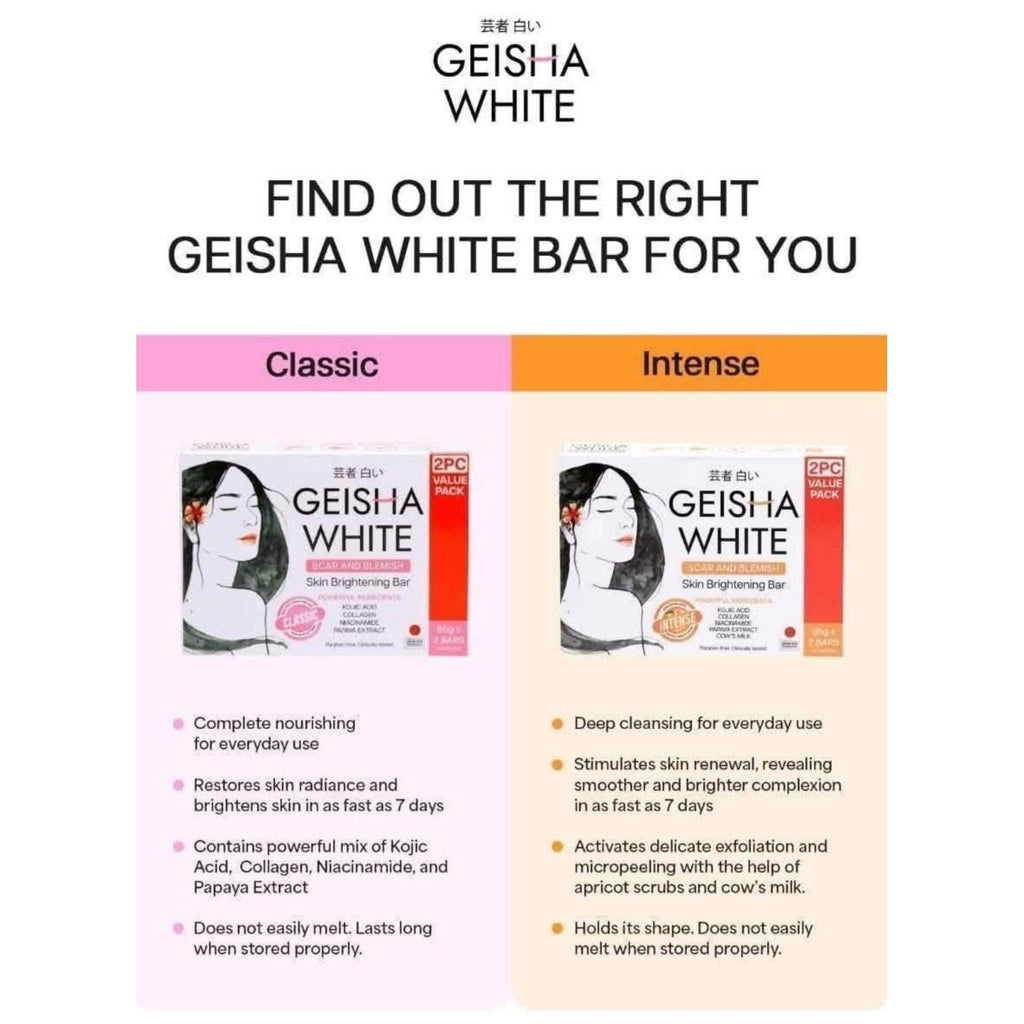 Geisha White Skin Brightening Bar Intense 65g x 2 - Golden Buffalo Grocery Store