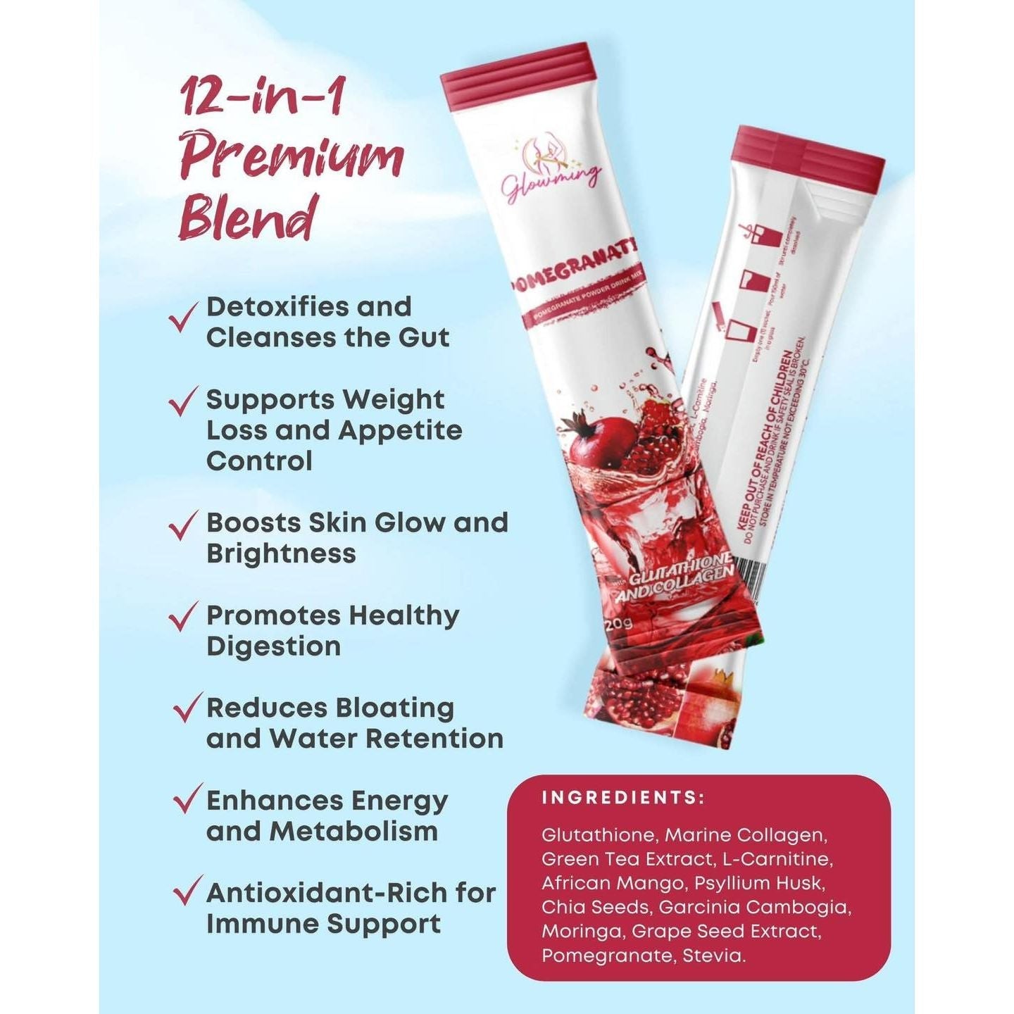 Glowing Shape Detox - Pomergranate - Golden Buffalo Grocery Store