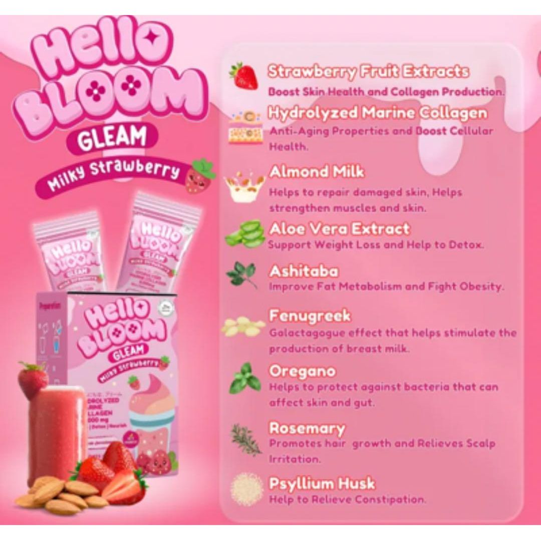 Hello Bloom Gleam Milky Strawberry - Golden Buffalo Grocery Store