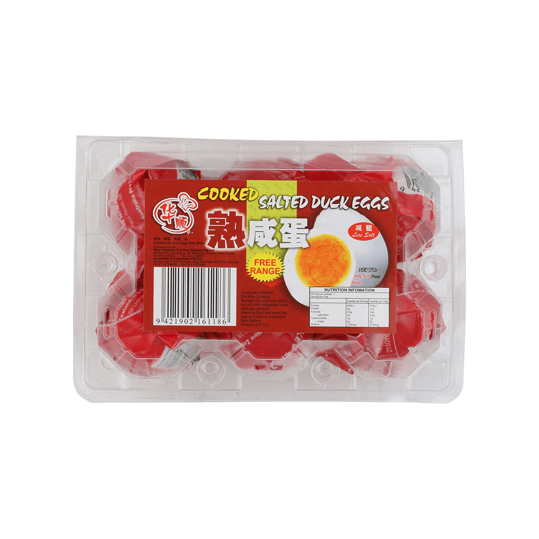 Huashun Cooked Salted Duck Egg 60g x6 - Golden Buffalo Grocery Store