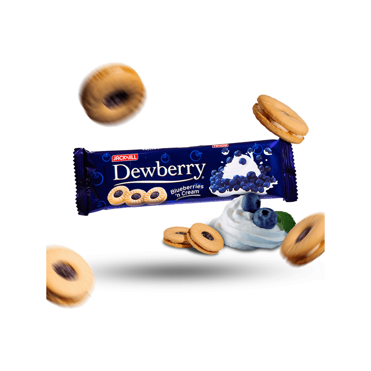 Jack n Jill Dewberry Blueberries n Cream 33g x 10 - Golden Buffalo Grocery Store