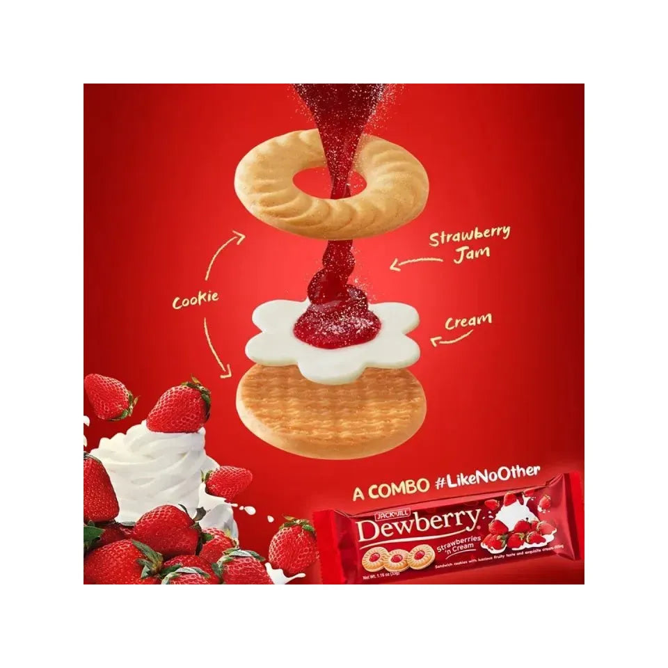 Jack n Jill Dewberry Strawberries n Cream 33g x 10 - Golden Buffalo Grocery Store