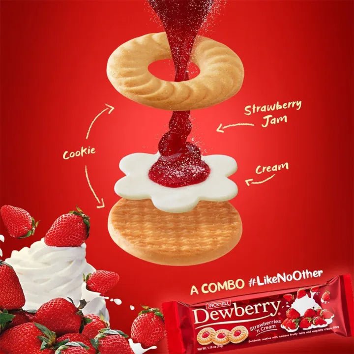 Jack n Jill Dewberry Strawberries n Cream 33g x 10 - Golden Buffalo Grocery Store