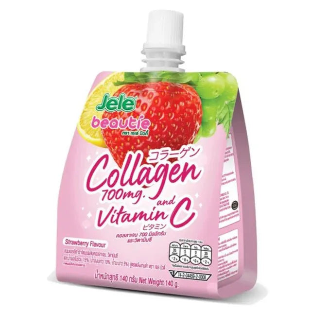 Jele Beauty Drink - Strawberry 140g x 3 Pouch - Golden Buffalo Grocery Store