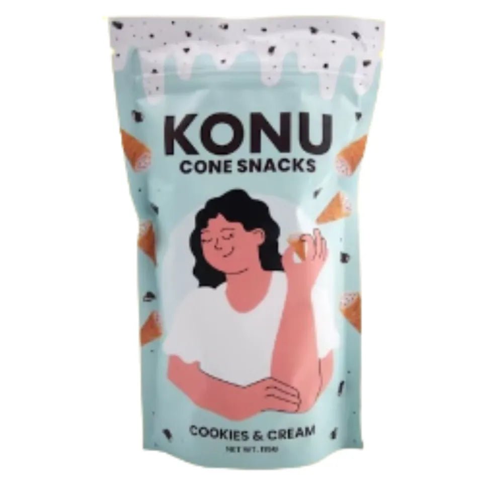 Konu Cone Snacks Cookies & Cream 115g - Golden Buffalo Grocery Store