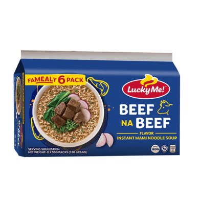 Lucky me Beef na Beef 6's 55g - Golden Buffalo Grocery Store