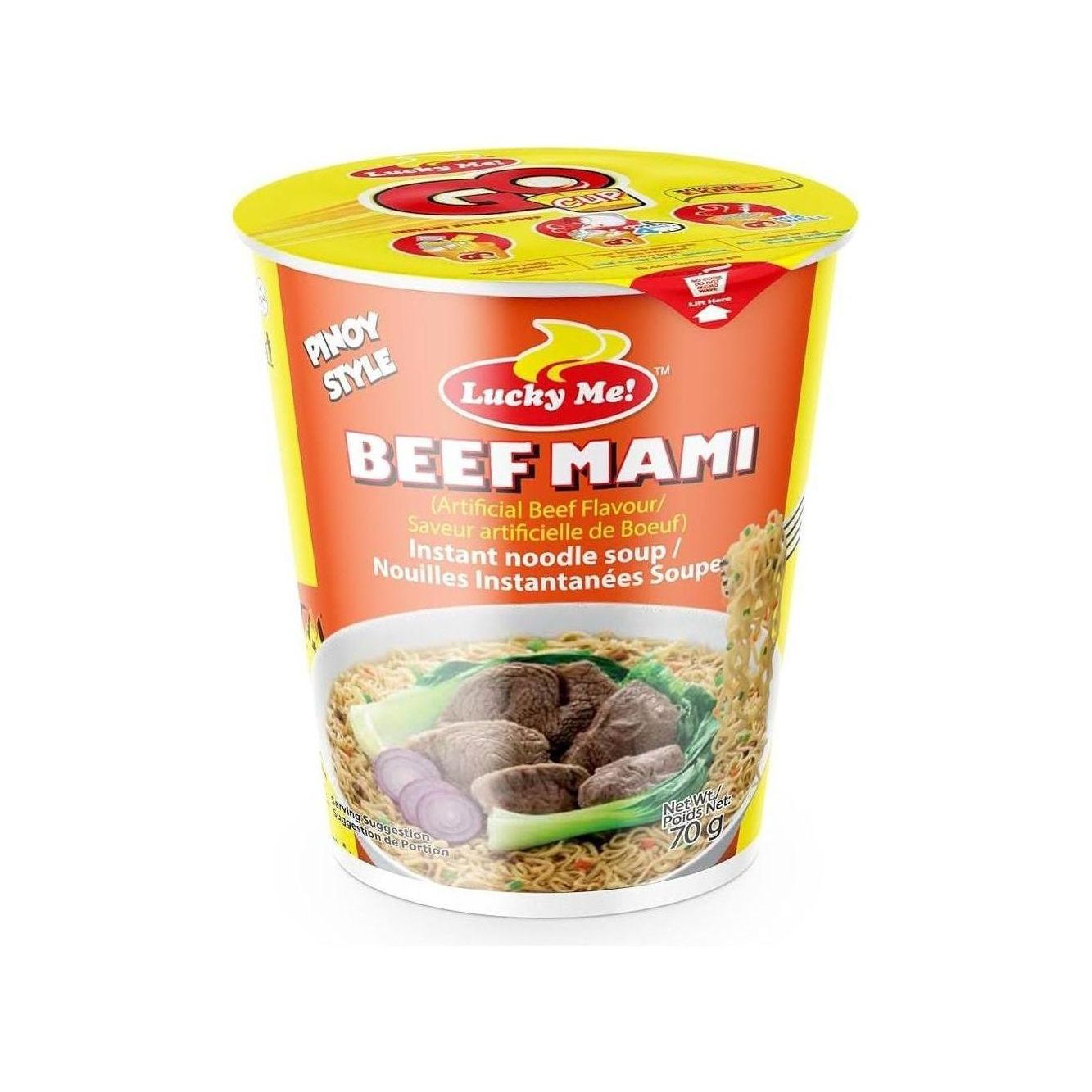 Lucky Me Mami Bowl Noodle Beef 70g - Golden Buffalo Grocery Store