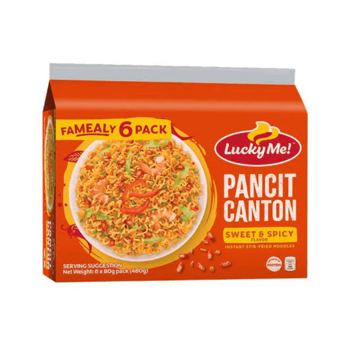 Lucky Me Pancit Canton Sweet & Spicy 6pk - Golden Buffalo Grocery Store