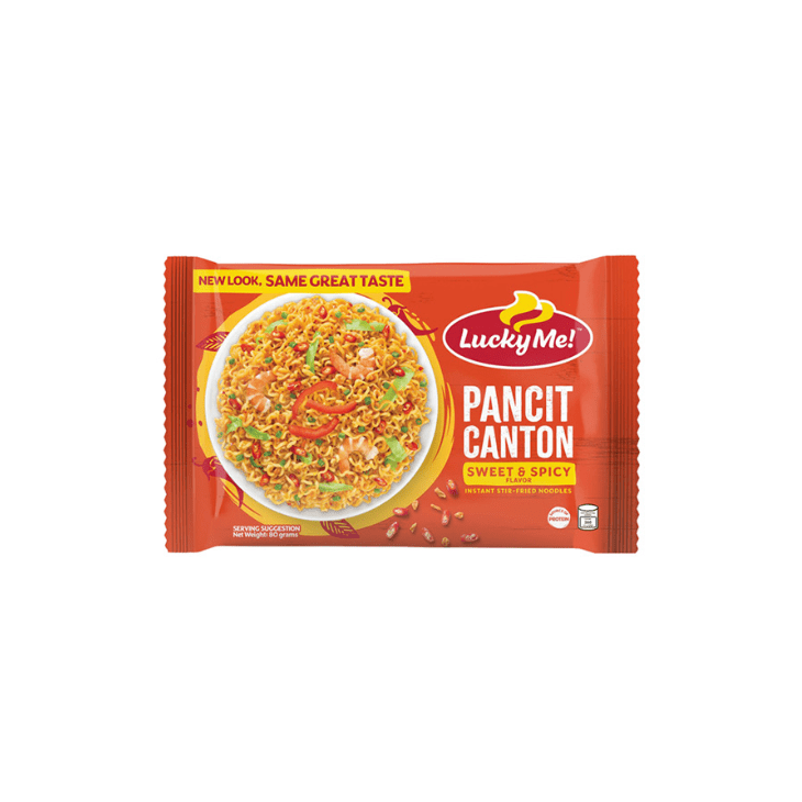 Lucky Me Pancit Canton Sweet & Spicy 80g - Golden Buffalo Grocery Store