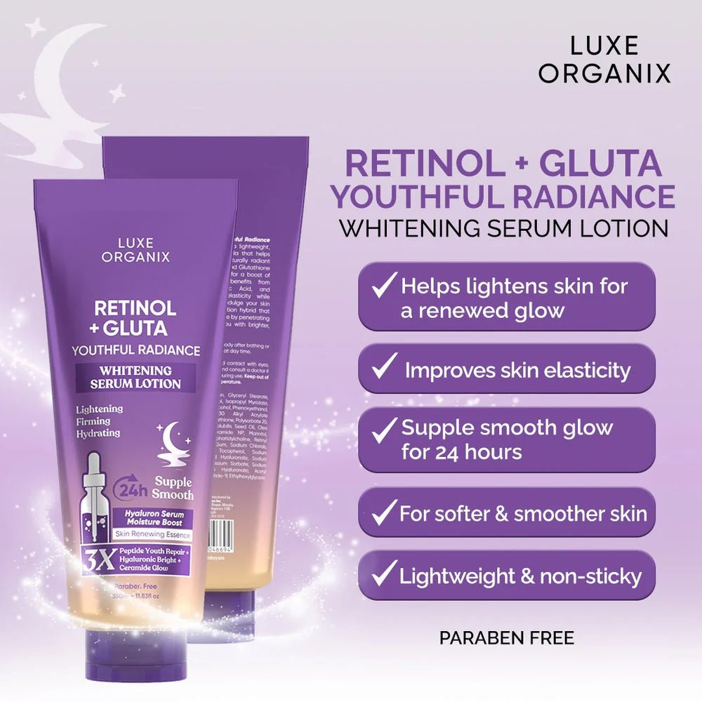 Lux Organix Retinol + Gluta Whitening Serum Lotion 350ml - Golden Buffalo Grocery Store