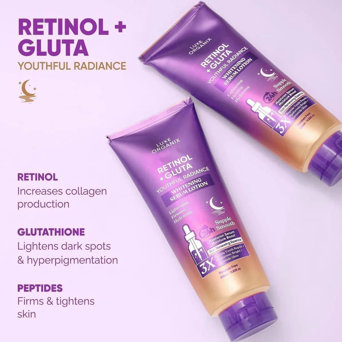 Lux Organix Retinol + Gluta Whitening Serum Lotion 350ml - Golden Buffalo Grocery Store