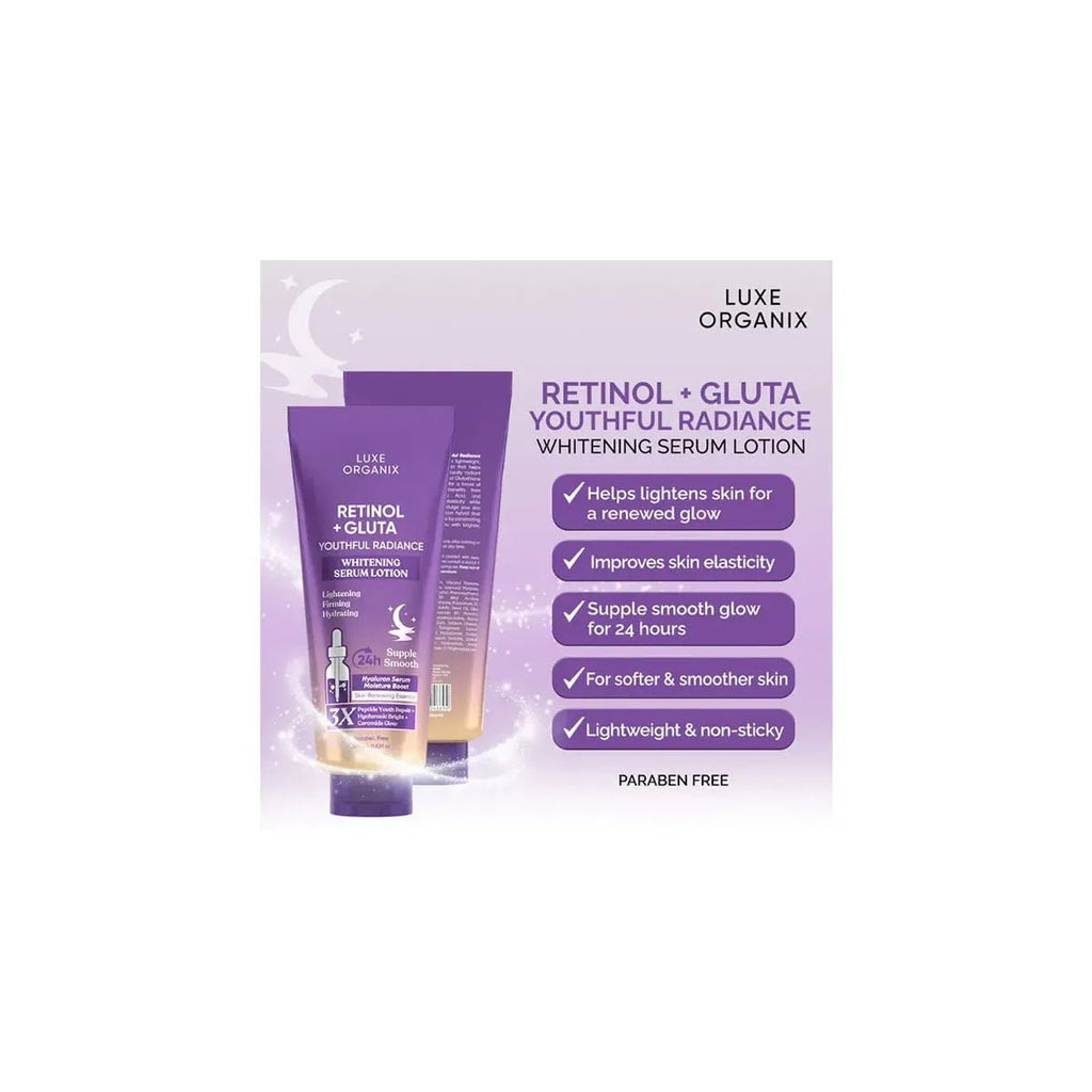 Luxe Organix Retinol + Gluta Whitening Serum Lotion 350ml - Golden Buffalo Grocery Store