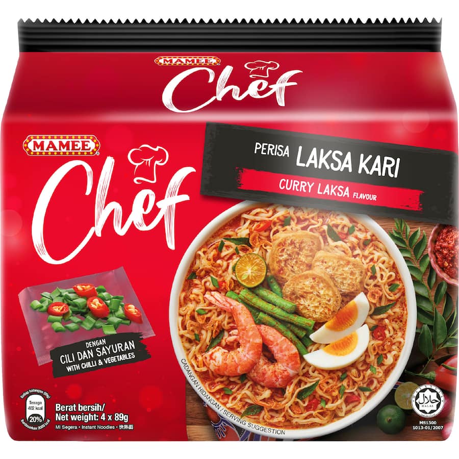 Mamee Chef Curry Laska 4 x 89g - Golden Buffalo Grocery Store