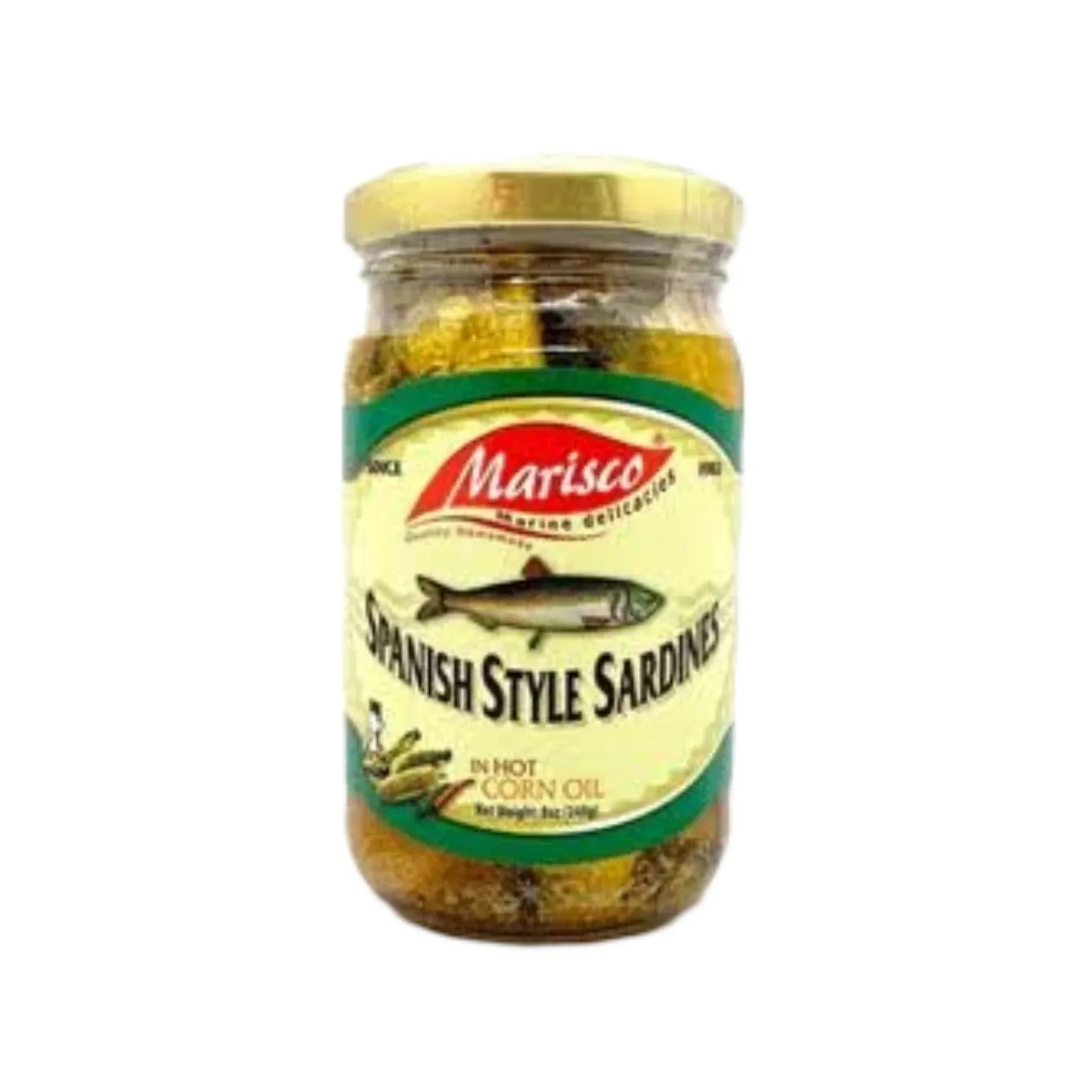 Marisco Green Spanish Style Sardines in Hot Corn Oil 240g - Golden Buffalo Grocery Store