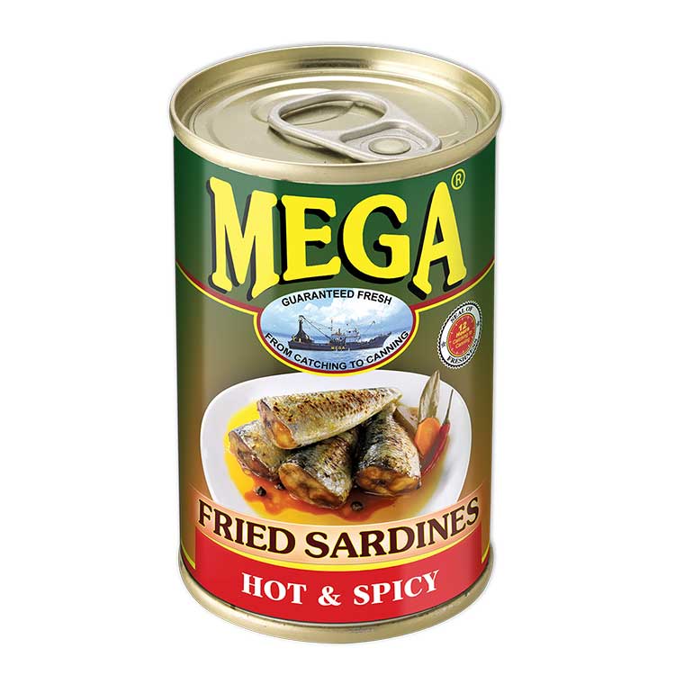 Mega Fried Sardines Hot & Spicy 155g - Golden Buffalo Grocery Store