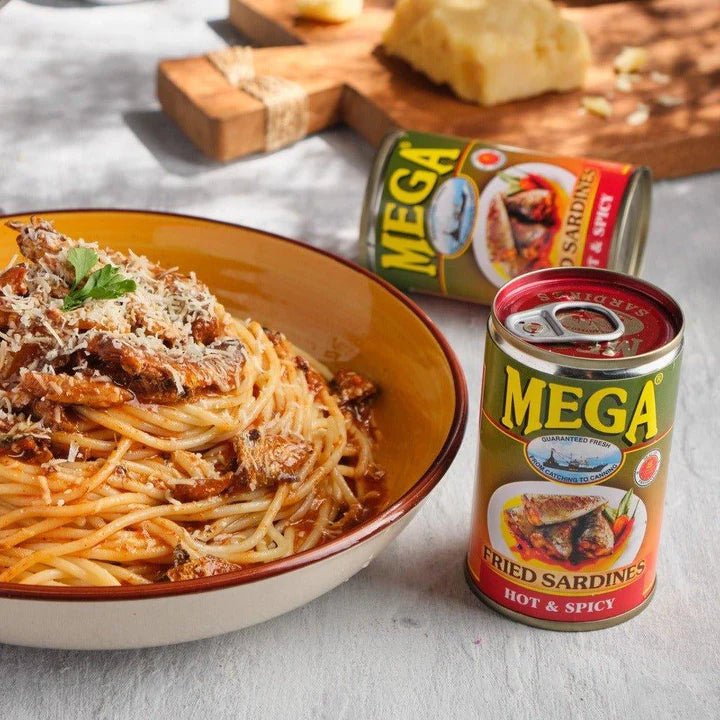 Mega Fried Sardines Hot & Spicy 155g - Golden Buffalo Grocery Store