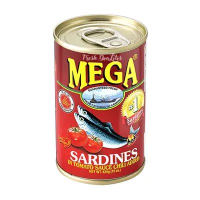 Mega Sardines in Tomato Sauce Chili Added 425g - Golden Buffalo Grocery Store