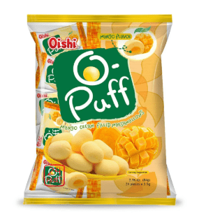 Oishi O - Puff Mango Cream Filled 84g - Golden Buffalo Grocery Store