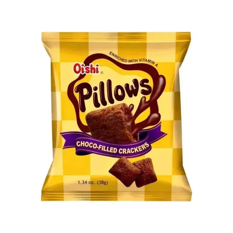 Oishi Pillows Chocolate Crackers 38g - Golden Buffalo Grocery Store