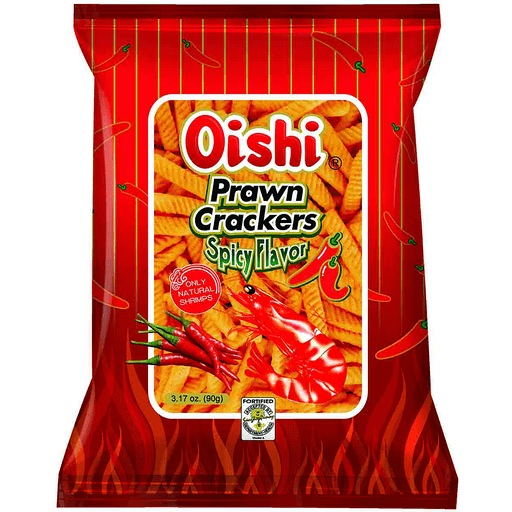 Oishi Prawn Crackers Spicy 90g - Golden Buffalo Grocery Store
