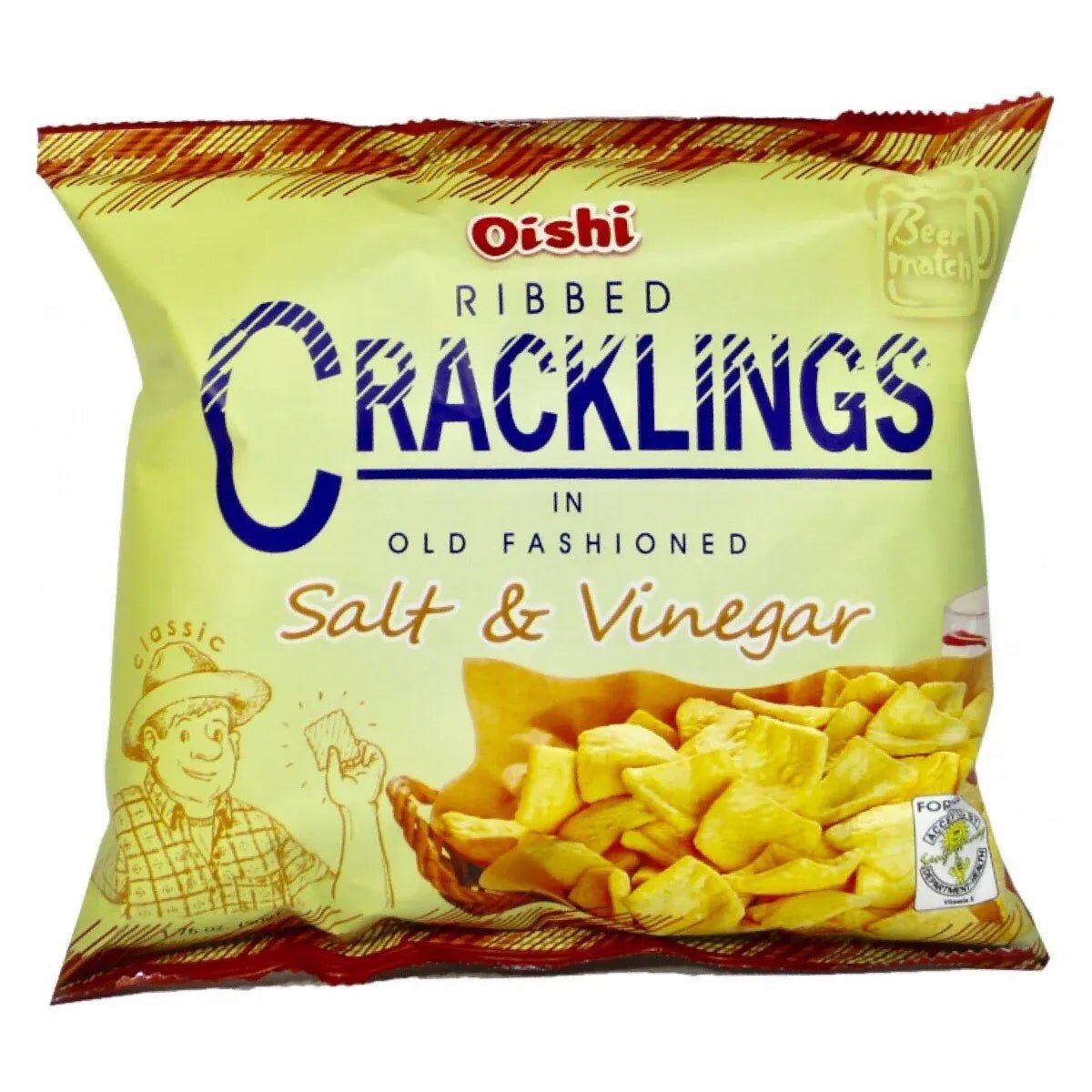 Oishi Ribbed Crackling Salt & Vinegar 50g - Golden Buffalo Grocery Store