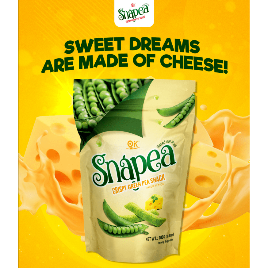 OK Snapea Crispy Green Pea Snack 108g - Cheese - Golden Buffalo Grocery Store