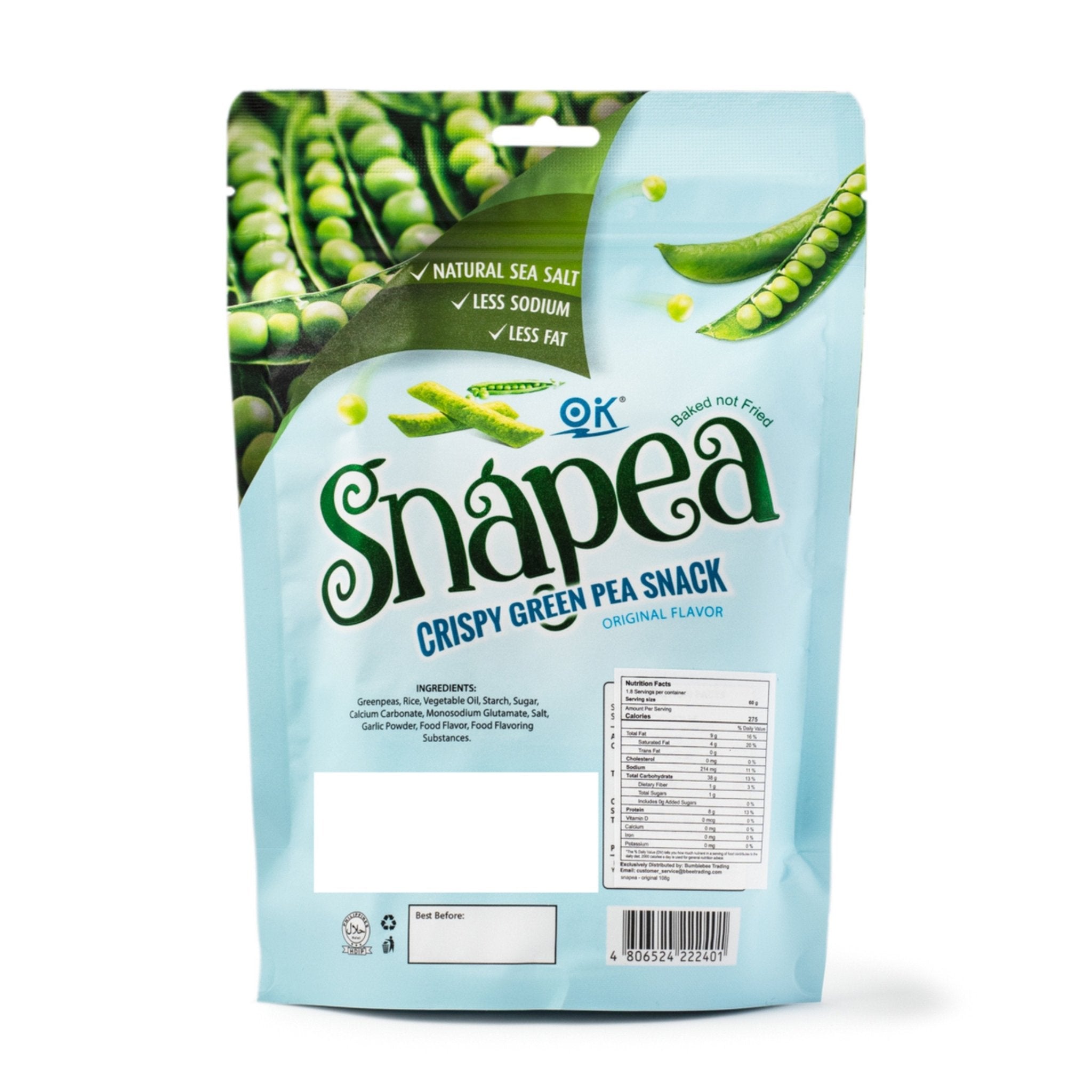 OK Snapea Crispy Green Pea Snack 108g - Original - Golden Buffalo Grocery Store