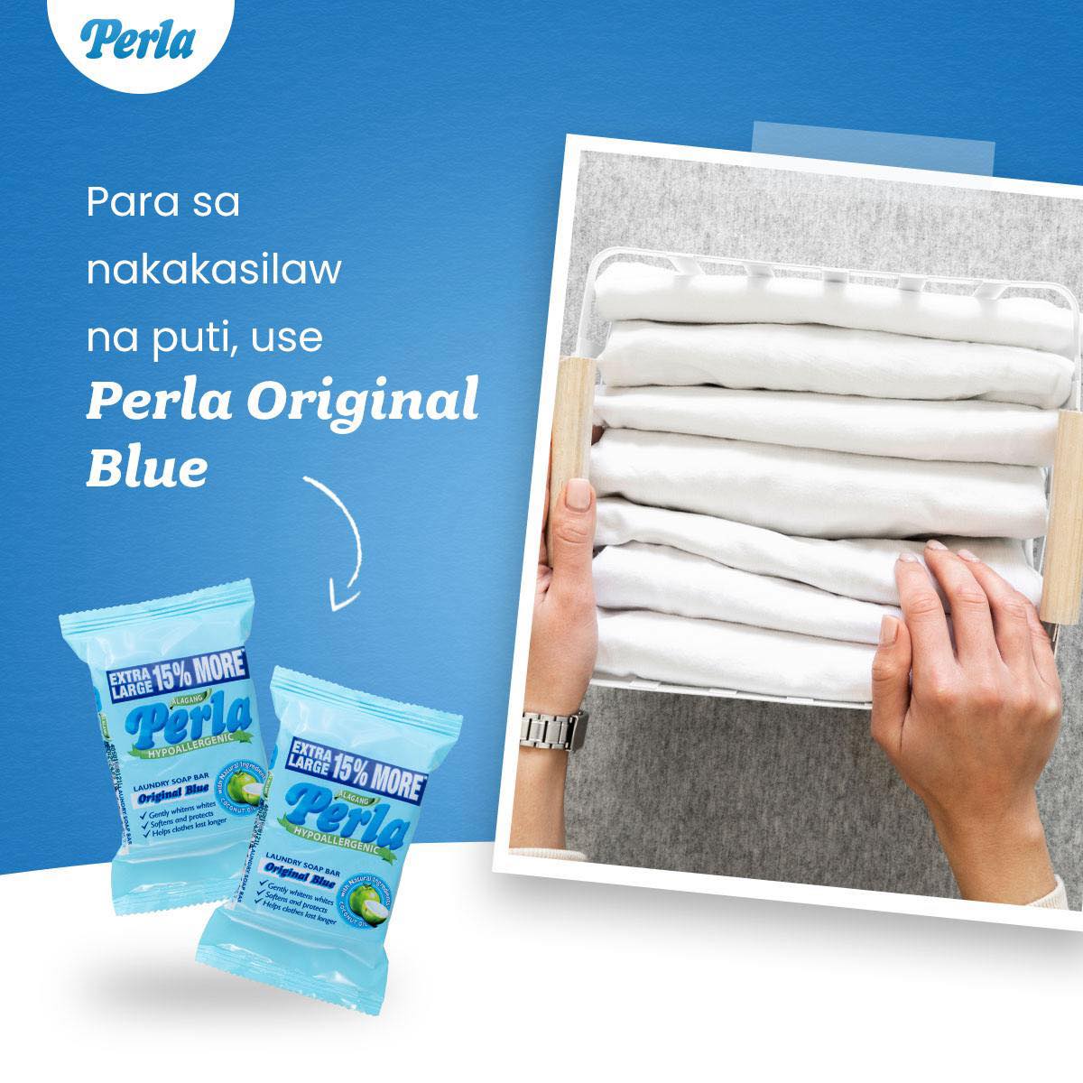 Perla Laundry Bar Soap 110g Blue - Golden Buffalo Grocery Store