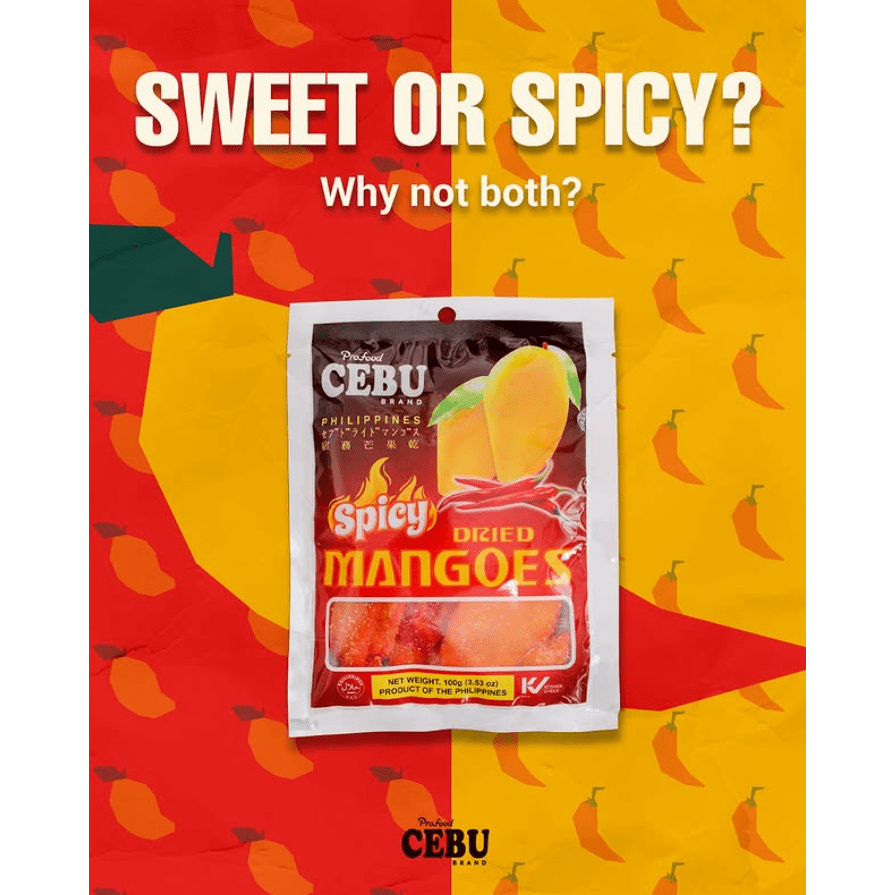 Profood Cebu Brands Spicy Dried Food Mango 100g - Golden Buffalo Grocery Store