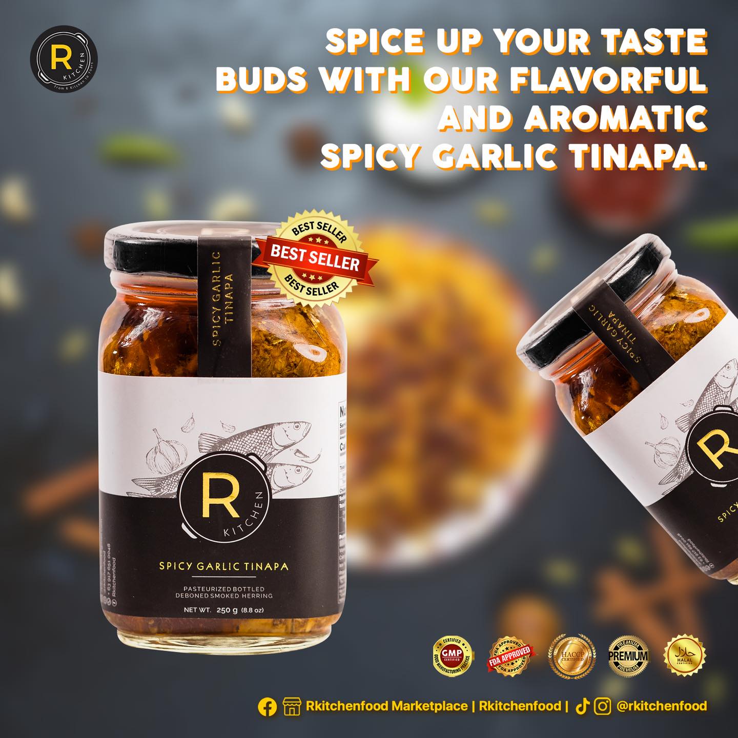 R Kitchen Spicy Garlic Tinapa 250g - Golden Buffalo Grocery Store