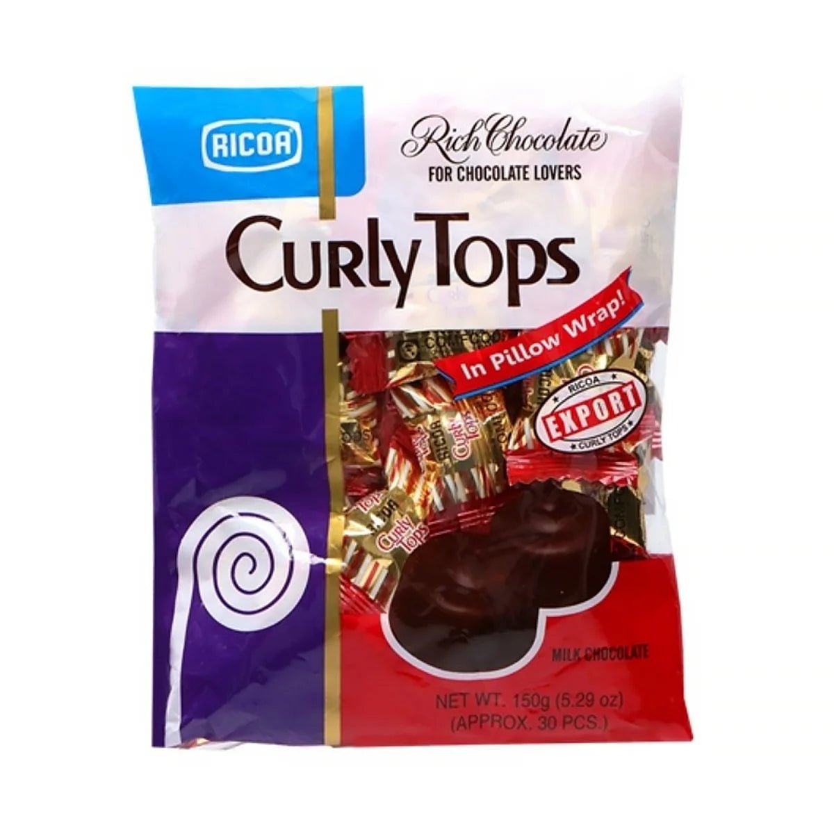 Ricoa Curly Tops Milk Chocolate 150g - Golden Buffalo Grocery Store
