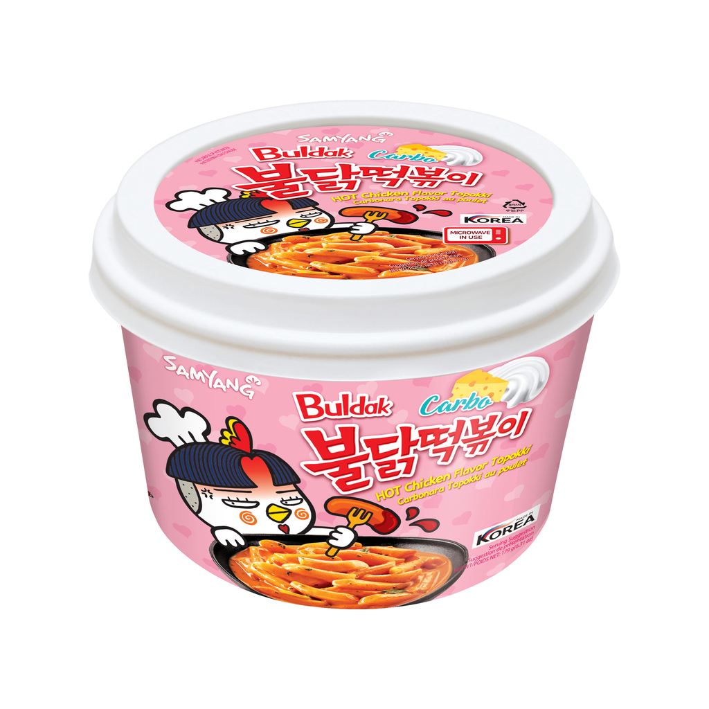 Sam Yang Carbonara Buldak Spicy Topokki 179g - Golden Buffalo Grocery Store