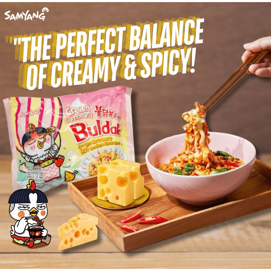 Samyang Cream Carbonara Hot Chicken Ramen 5pk - Golden Buffalo Grocery Store