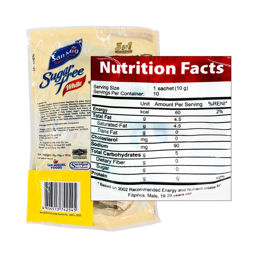 San Mig Sugar Free White Coffee 10g x 10 - Golden Buffalo Grocery Store